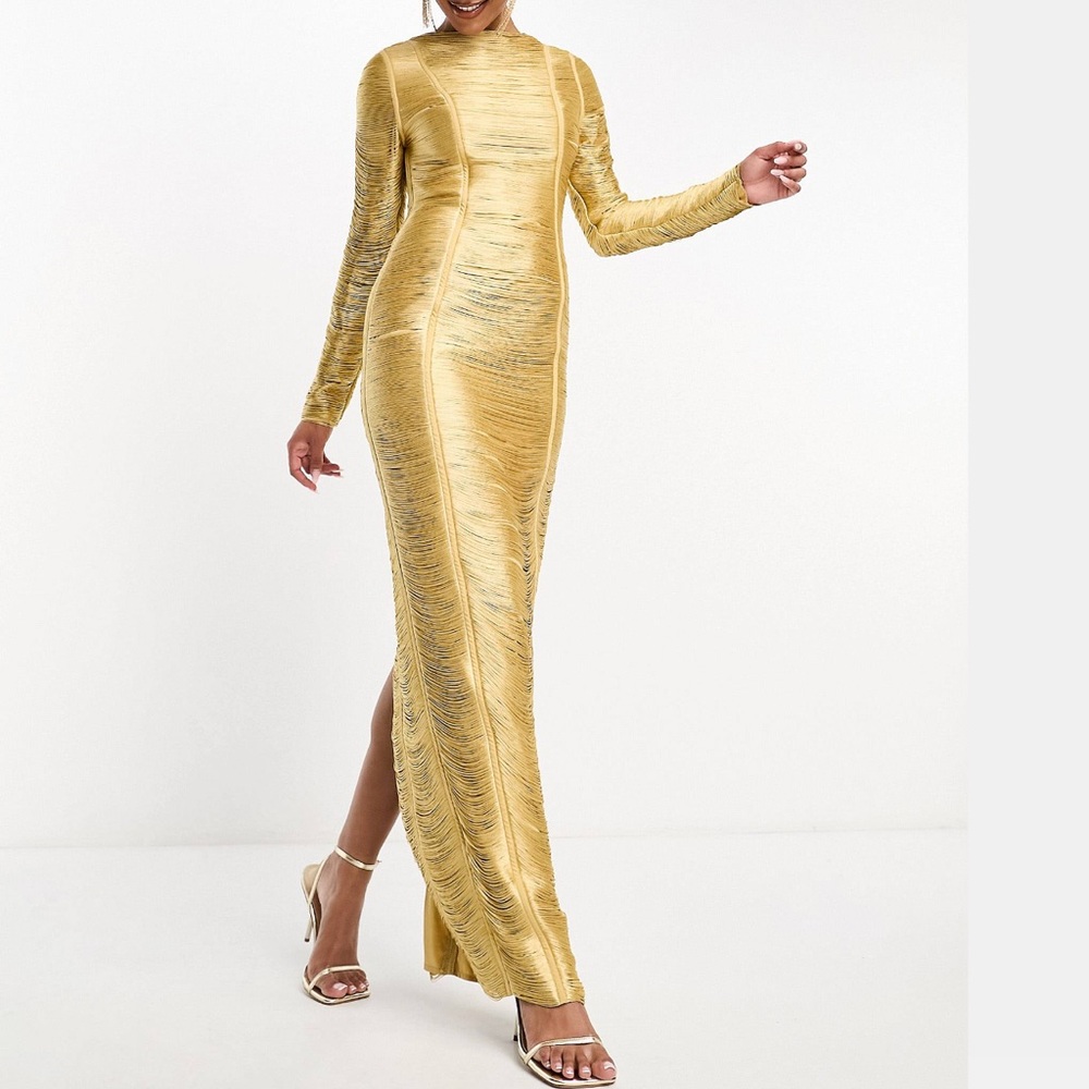ASOS Gold Maxi Dress